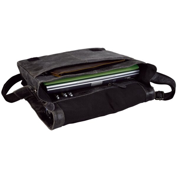 PRIDE&SOUL Umhängetasche "JUMPER", aus Leder, schwarz