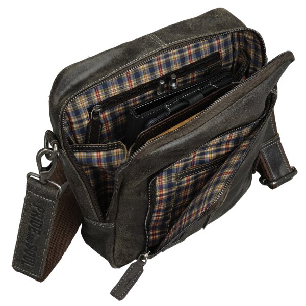 PRIDE&amp;SOUL Umh&auml;ngetasche "WRETCH", aus Leder, braun