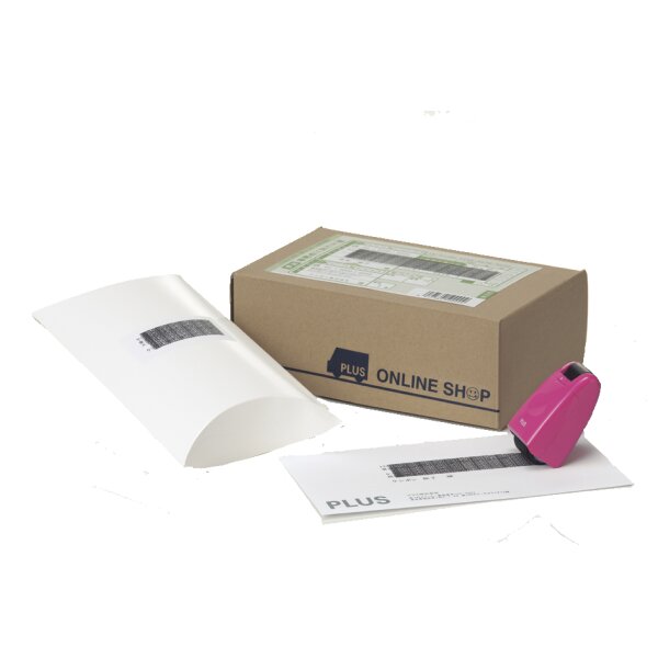 PLUS JAPAN Datenschutz-Rollstempel Standard, weiss