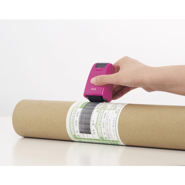 PLUS JAPAN Datenschutz-Rollstempel Standard, weiss