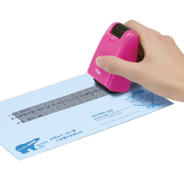 PLUS JAPAN Datenschutz-Rollstempel Standard, pink
