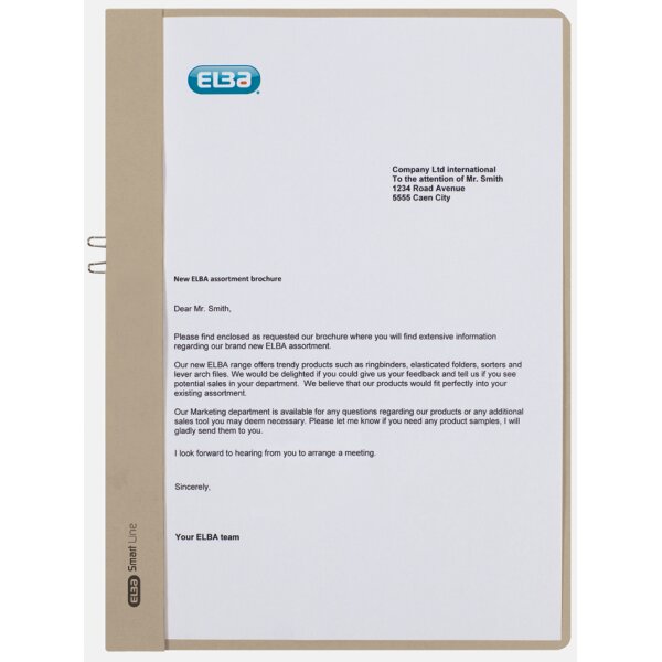 ELBA Chemise clip, A4, sans rabat avant, rouge