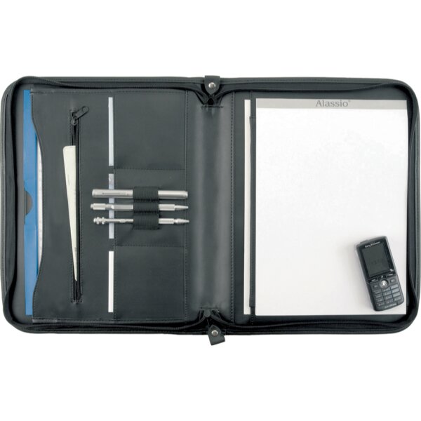 Alassio Schreibmappe "MILANO", A4, Leder, schwarz