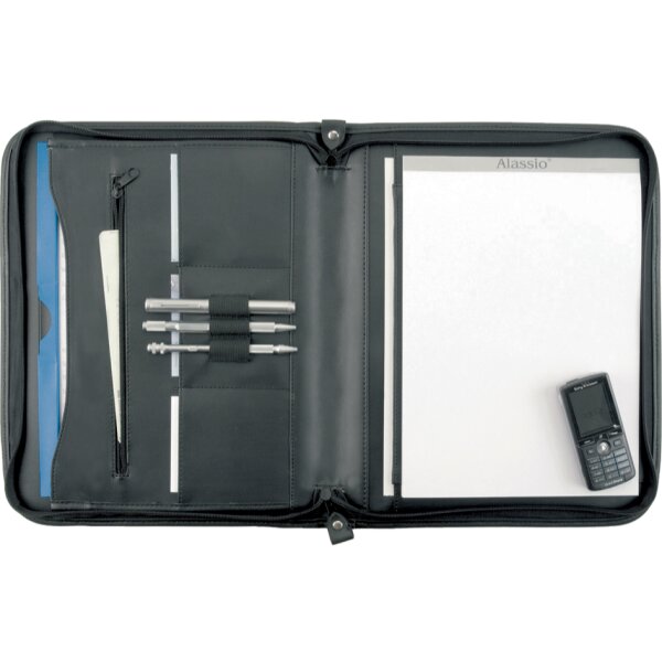 Alassio Schreibmappe "MILANO", A4, Lederimitat, schwarz