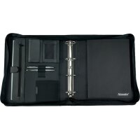 Alassio Serviette classeur AREZZO, A4, cuir, noir