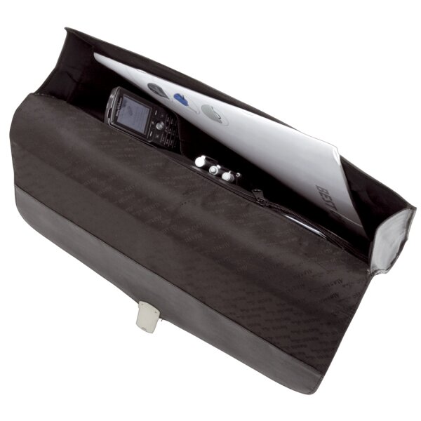 Alassio College-Mappe "UDINE", Leder, schwarz