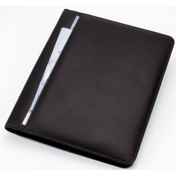 Alassio Schreibmappe "CREMONA", A4, Nappa-Leder, schwarz