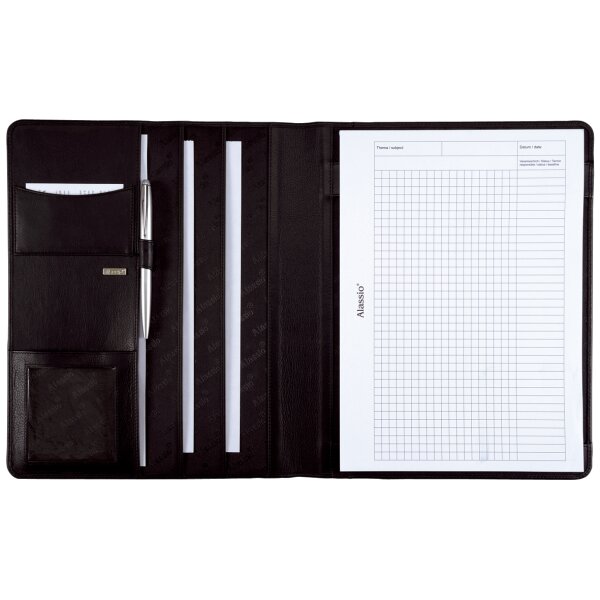 Alassio Schreibmappe "CREMONA", A4, Nappa-Leder, schwarz