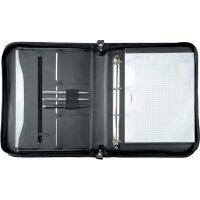 Alassio Serviette classeur LIMONE, A4, cuir nappa, noir