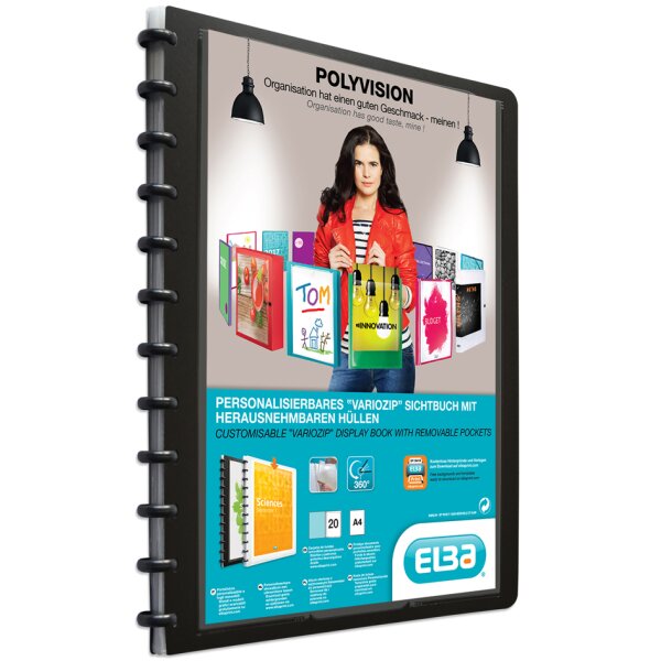 Oxford vario-zipp Protège documents à anneaux overhead, A4,