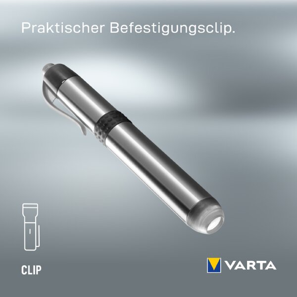 VARTA Lampe de poche LED Pen Light 1AAA, avec 1 pile AAA