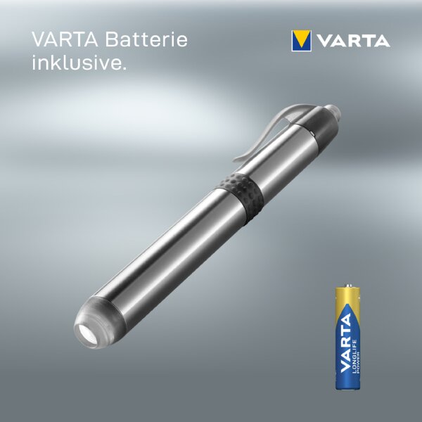 VARTA Lampe de poche LED Pen Light 1AAA, avec 1 pile AAA