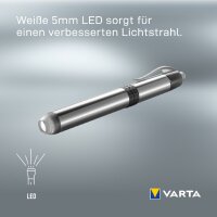 VARTA Lampe de poche LED Pen Light 1AAA, avec 1 pile AAA