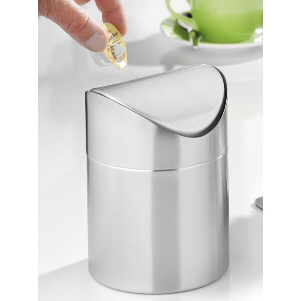 Esmeyer Tisch-Abfallbehälter SWING, aus Edelstahl 18 10