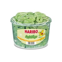 HARIBO Saure Apfelringe 100082 Dose 1200g, 150 Stk.