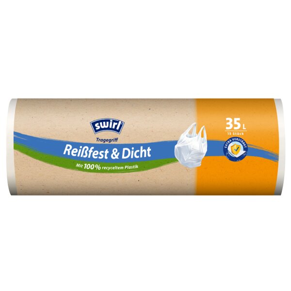 swirl M&uuml;lleimerbeutel, mit Tragegriff, weiss, 20 Liter
