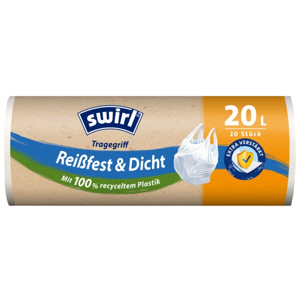 swirl Mülleimerbeutel, mit Tragegriff, weiss, 20 Liter