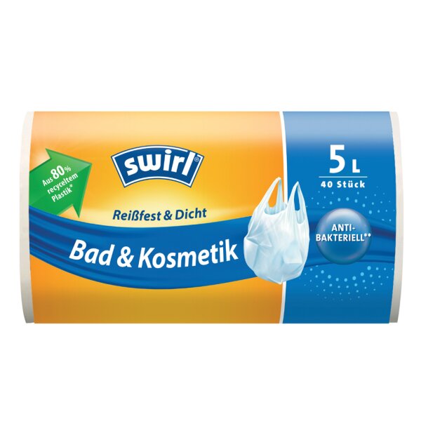 swirl Mülleimerbeutel, mit Tragegriff, transparent, 5 Liter