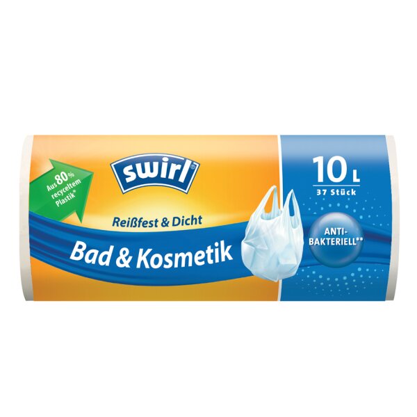 swirl Mülleimerbeutel, mit Tragegriff, transparent, 10 Liter