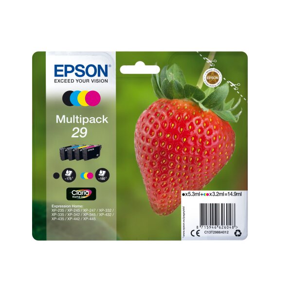 EPSON Multipack Encre 29 CMYBK T298640 XP-235/335/435 4-color