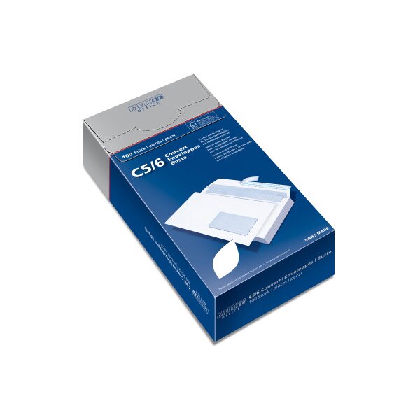 METTLER Couvert Fenster rechts C5/6 7064-80-S100 80g hochweiss, Kleber 100 Stk.