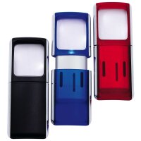 WEDO Rechtecklupe mit LED-Beleuchtung, transluzent-rot