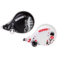 Kores roller correcteur jetable BLACK & WHITE