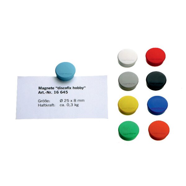 MAGNETOPLAN Aimants Hobby 16645612 noir, Blister 6 pcs.