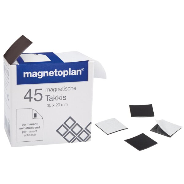 magnetoplan Takkis 30 x 20 mm, selbstklebend, schwarz
