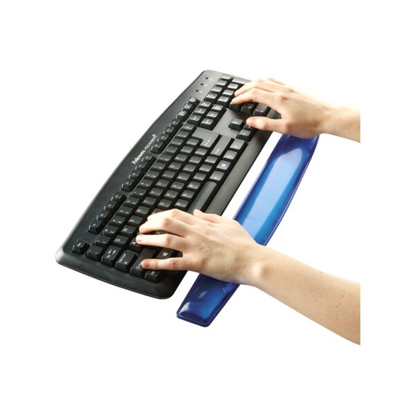 FELLOWES Handgelenkauflage Crystals 9113709 blau, f&uuml;r Tastatur, Gel