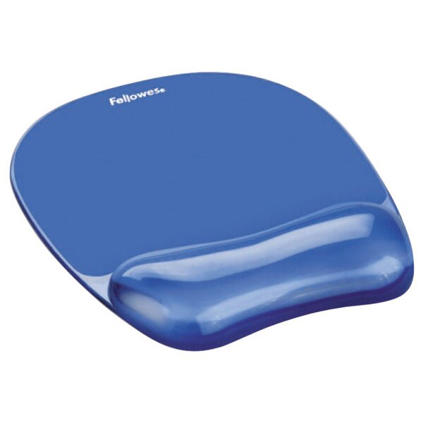 FELLOWES Tapis de souris Crystals 9114120 bleu, avec repose-poignets