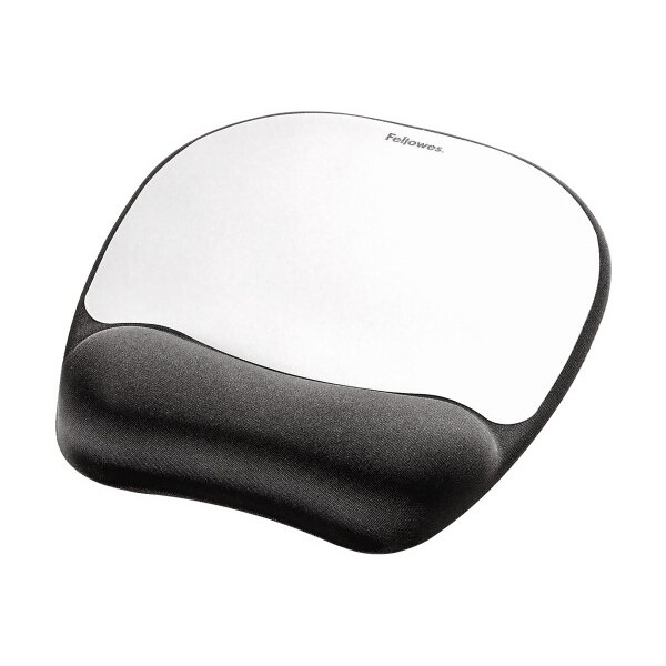 FELLOWES Tapis de souris Memory Foam 9175801 argent, avec repose-poignets