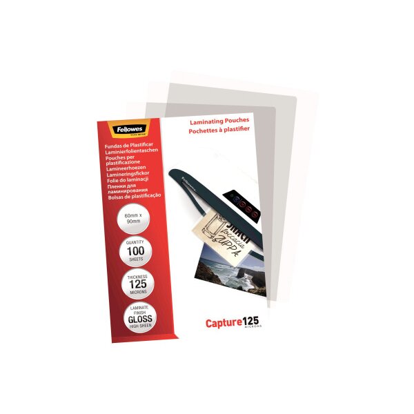 FELLOWES Laminiertasche 60x90mm 5397402 glanz, 125my 100 Stk