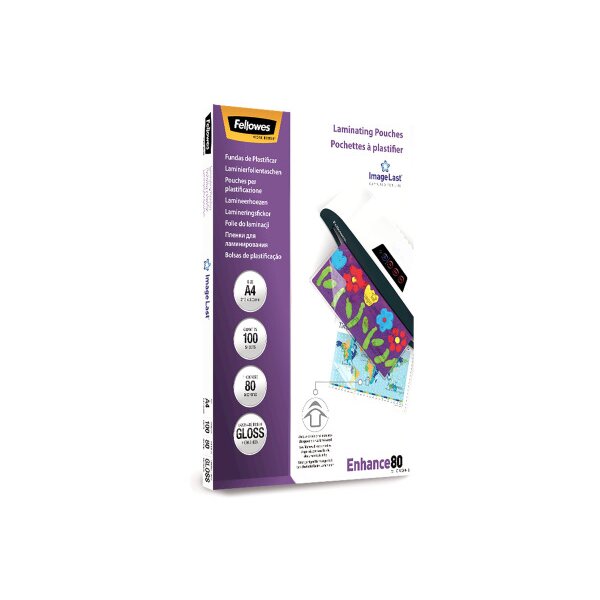 FELLOWES Laminiertasche A4 5302202 glanz, 80my selbstkl. 100 Stk