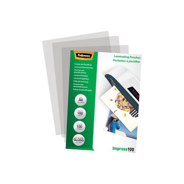FELLOWES Pochettes à plastifier A4 5351111 brillant, 100my 100 pcs.