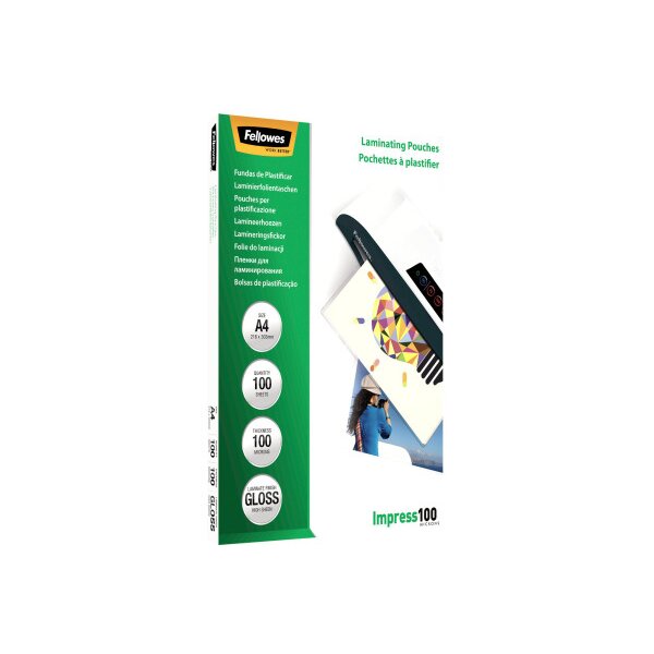 FELLOWES Pochettes à plastifier A4 5351111 brillant, 100my 100 pcs.