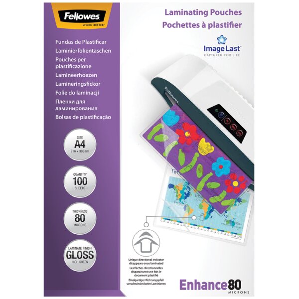 Fellowes Laminierfolientasche, DIN A4, gl&auml;nzend, 160 mic