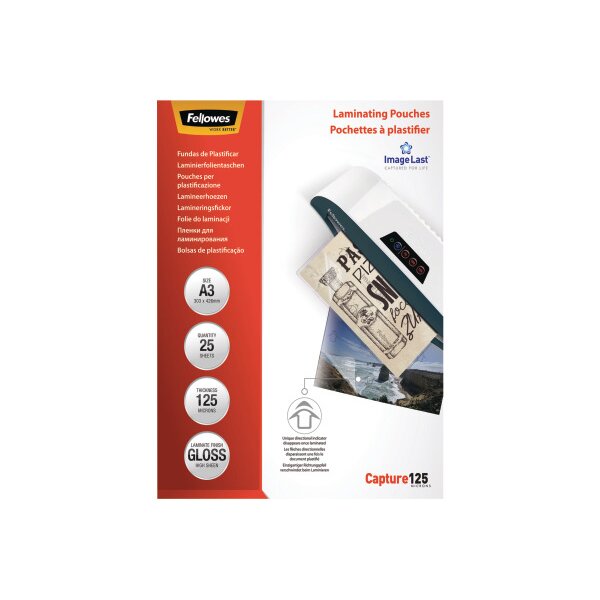 FELLOWES Pochettes à plastifier A3 5396501 brillant, 125my 25 pcs.