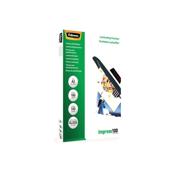FELLOWES Laminiertasche A3 5351205 glanz, 100my 100 Stk