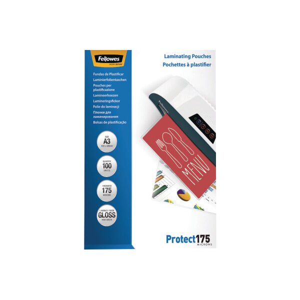 FELLOWES Pochettes à plastifier A3 5308803 brillant, 175my 100 pcs.