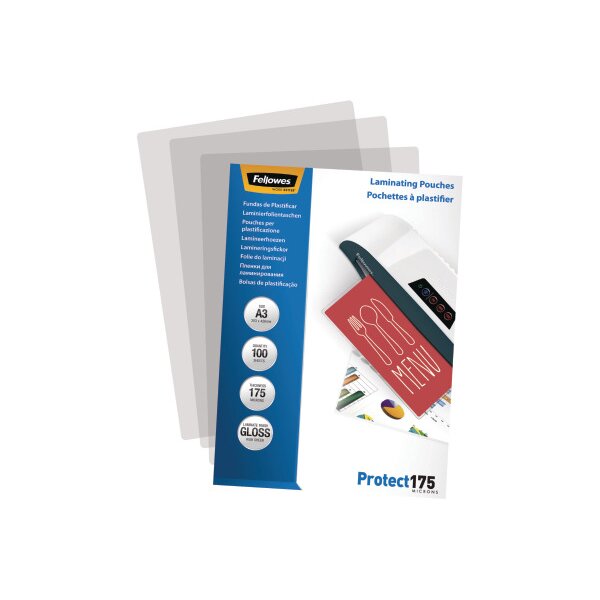 FELLOWES Pochettes à plastifier A3 5308803 brillant, 175my 100 pcs.