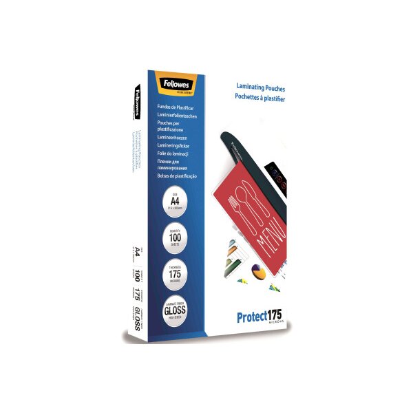 FELLOWES Laminiertasche A4 5308703 glanz, 175my 100 Stk