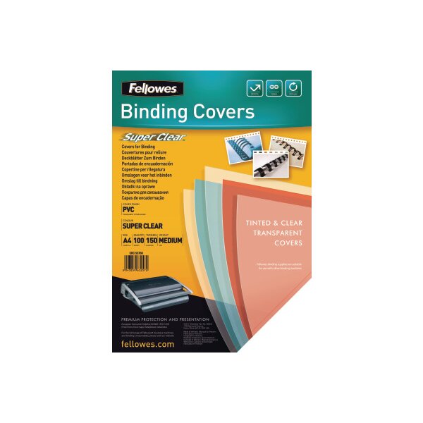 FELLOWES Deckblatt 150mic A4 5376001 transparent 100 Stück
