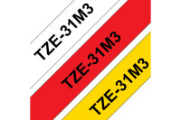 PTOUCH Bänder TZ-231 TZ-431 TZ-631 TZe-31M3 weiss rot gelb 12 mm