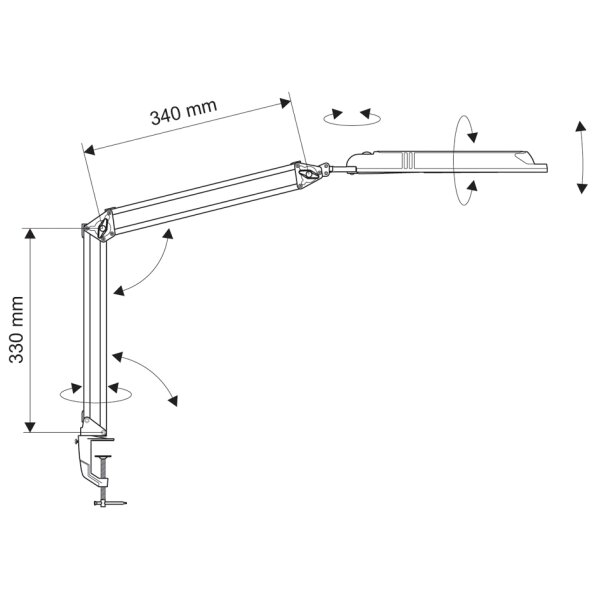 MAUL LED-Tischleuchte MAULatlantic, mit Klemmfuss, schwarz