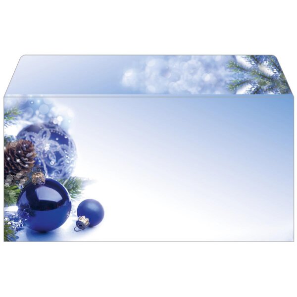 sigel Enveloppe à motif de Noël Blue Harmony, format long