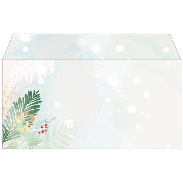 sigel Enveloppe à motif de Noël Blue Harmony, format long