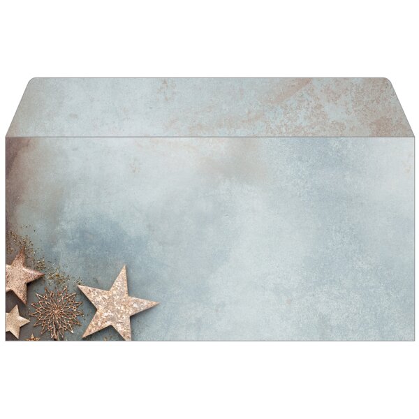 sigel Enveloppe à motif de Noël Blue Harmony, format long