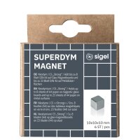 sigel Aimant néodyme cube Strong C5, set de 6, argent