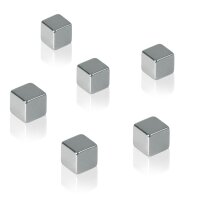 sigel Aimant néodyme cube Strong C5, set de 6, argent